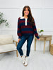 Campus Club Sweater In Navy/Burgundy