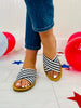 Dockside Dash Sandals In Navy Stripe