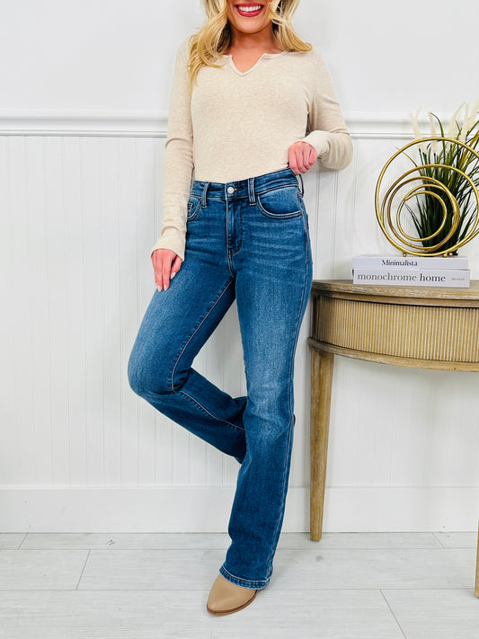 Judy Blue Cozy Classic Thermal Bootcut Jeans