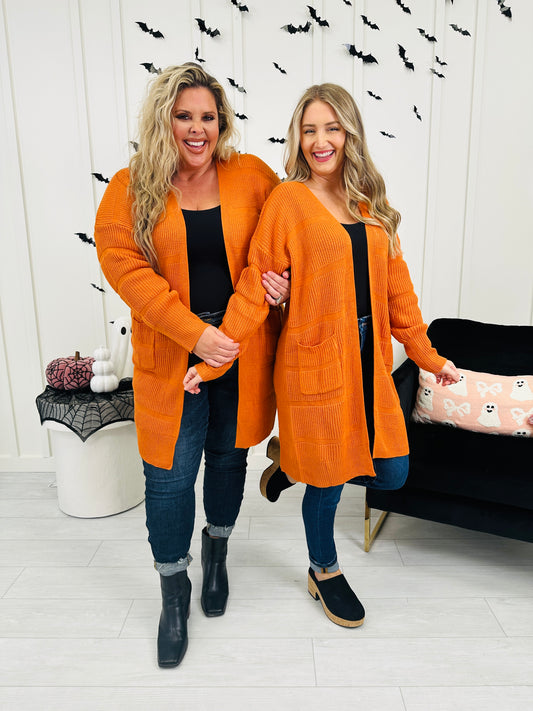 Pockets Full Of Calm Cardigan in Rust