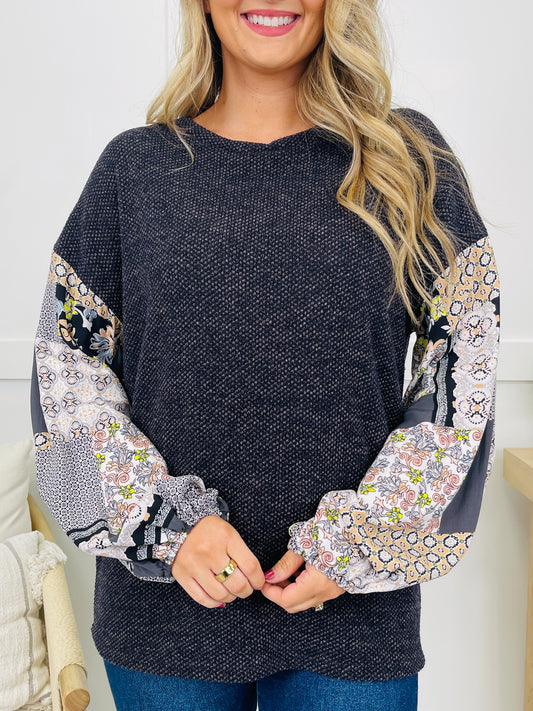 Print Me A Memory Top in Charcoal