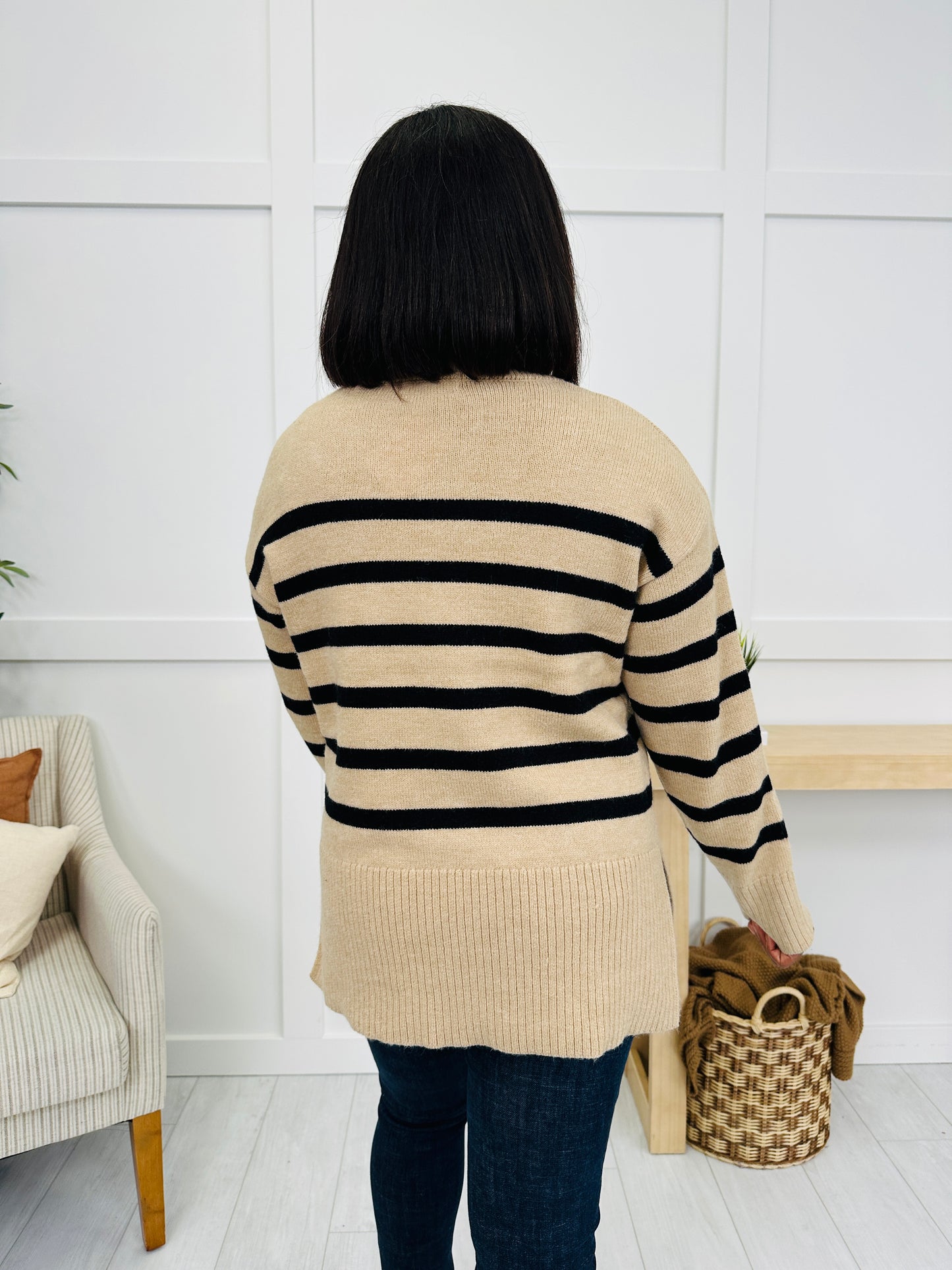 Never Out Of Line Sweater in Beige/Black