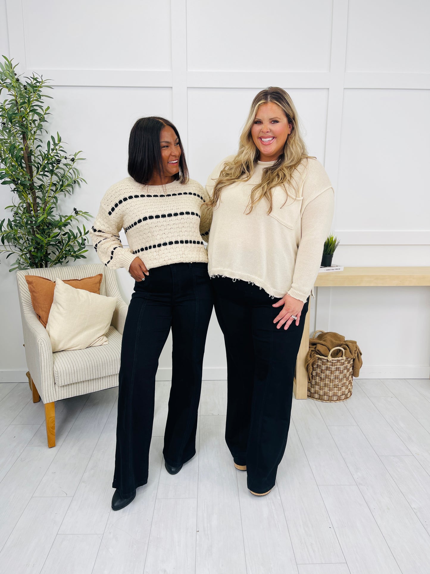 Judy Blue Walk on the Wide Side Retro Wide Leg Black Denim