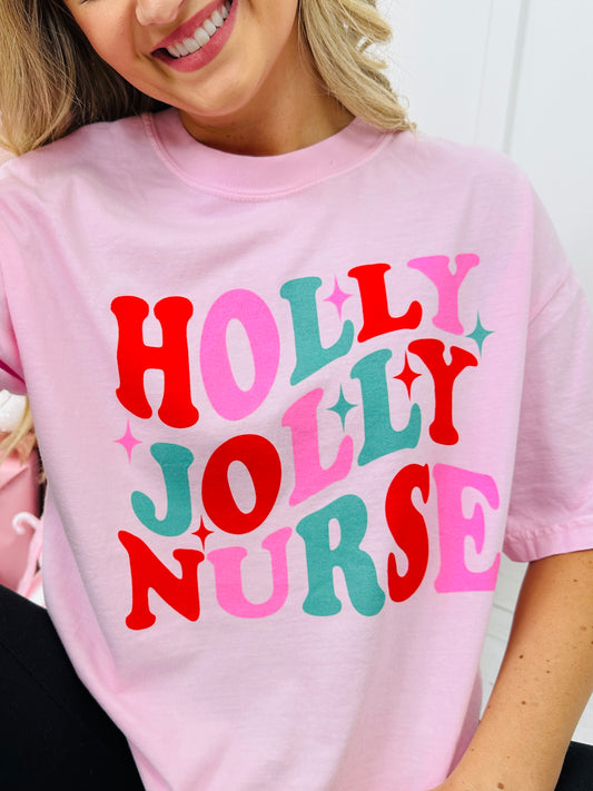 Holly Jolly Nurse Graphic Tee
