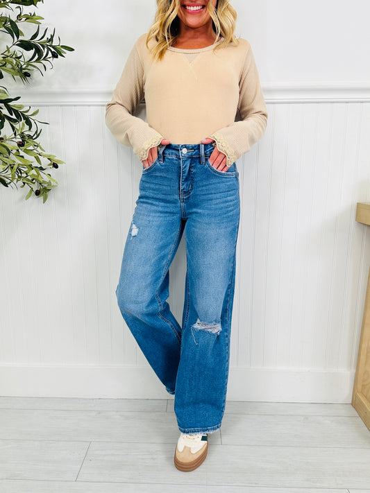Relaxed & Ready Wide Leg Tummy Control Jeans In Multiple Inseams