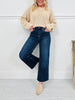 Fall Into Place Tummy Control Wide Leg Crop Jeans