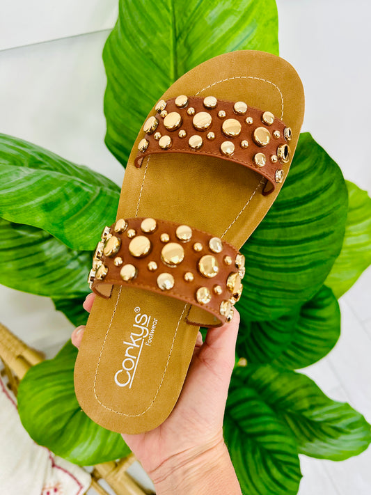 Dazzle Steps Sandals In Cognac