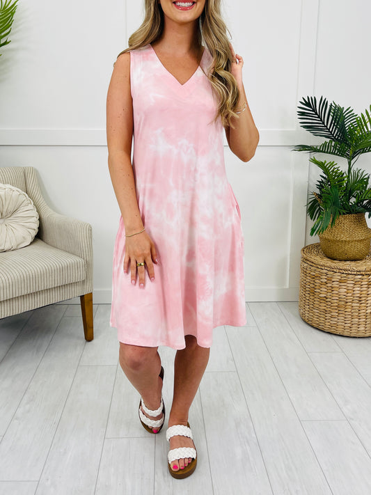 Flow And Flare Dress in Light Pink