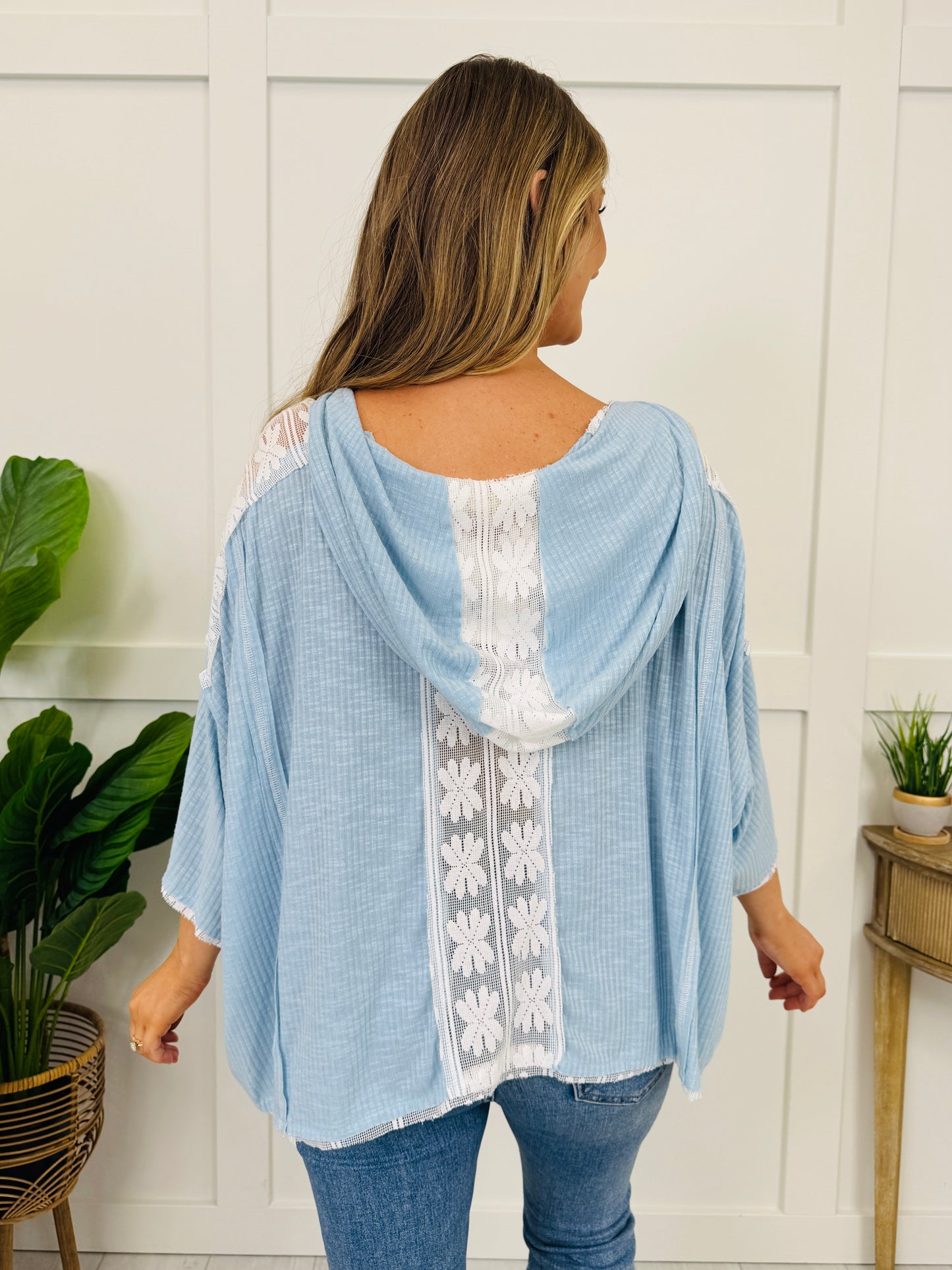 When Comfort Calls Pullover in Powder Blue