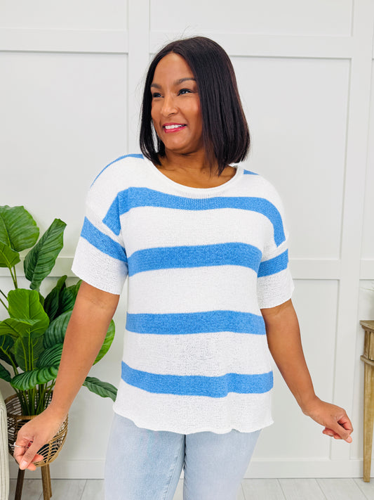 Breezy Stripes Top in Denim
