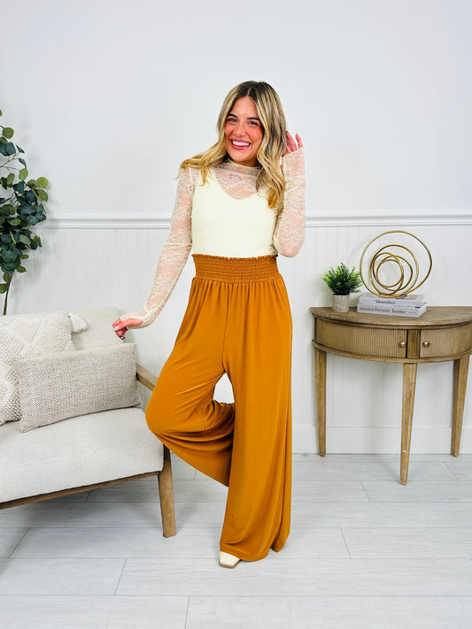 Everlasting Memory Smocked Pants- Camel