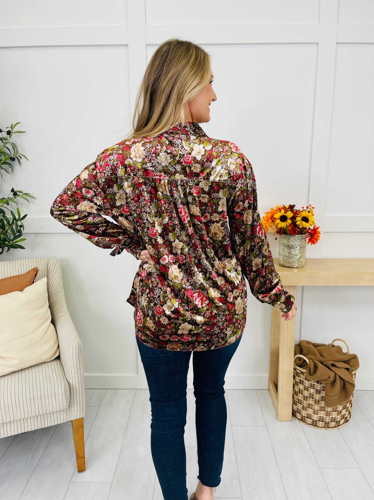 Garden Of Echoes Top In Brown