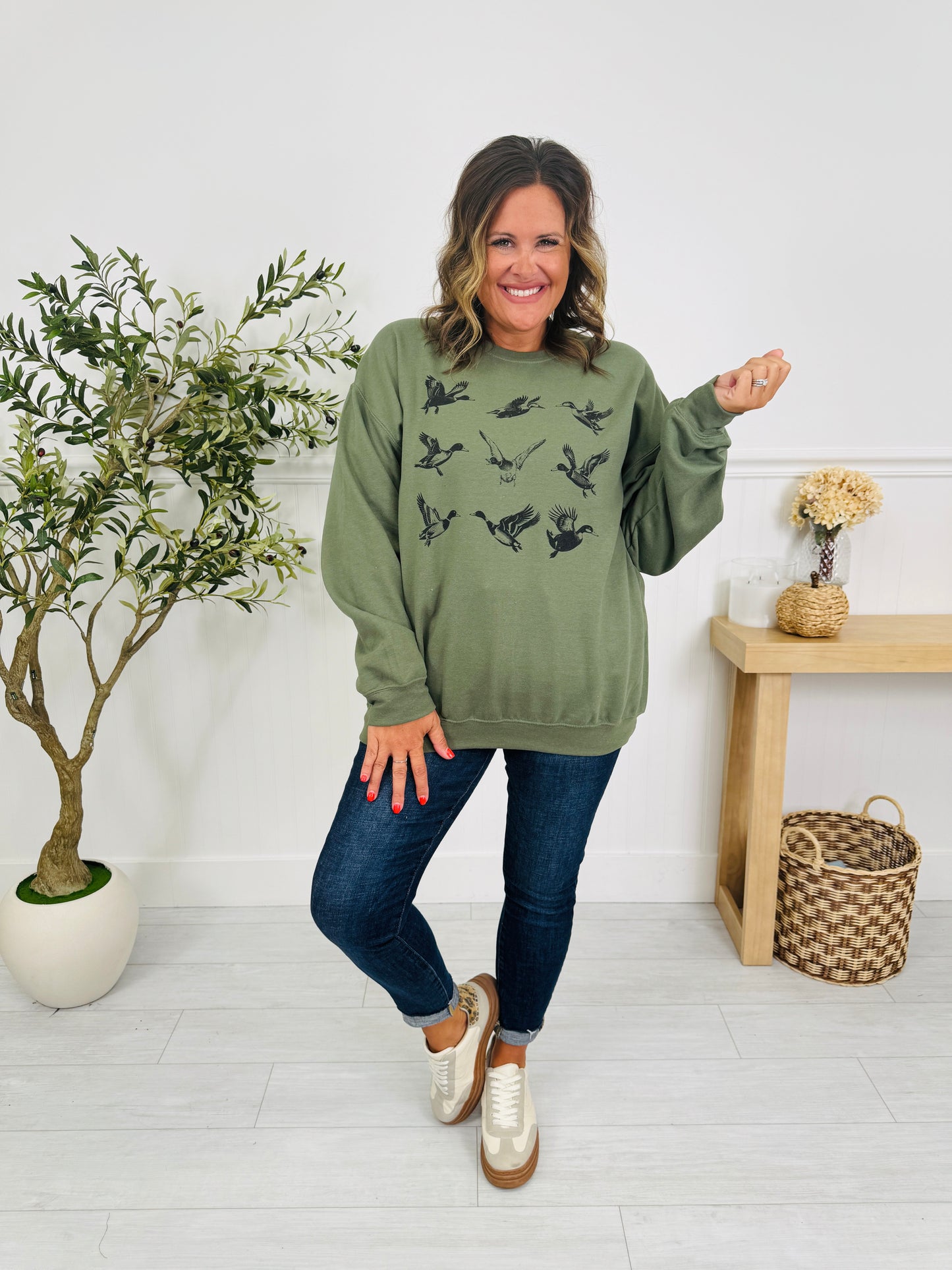Mallard Ducks Graphic Crewneck Sweatshirt