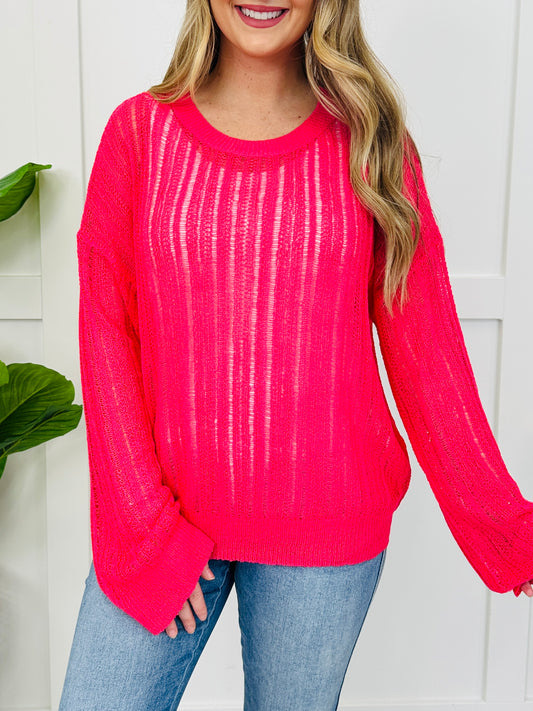 The Mesh Moment Sweater- Multiple Colors!
