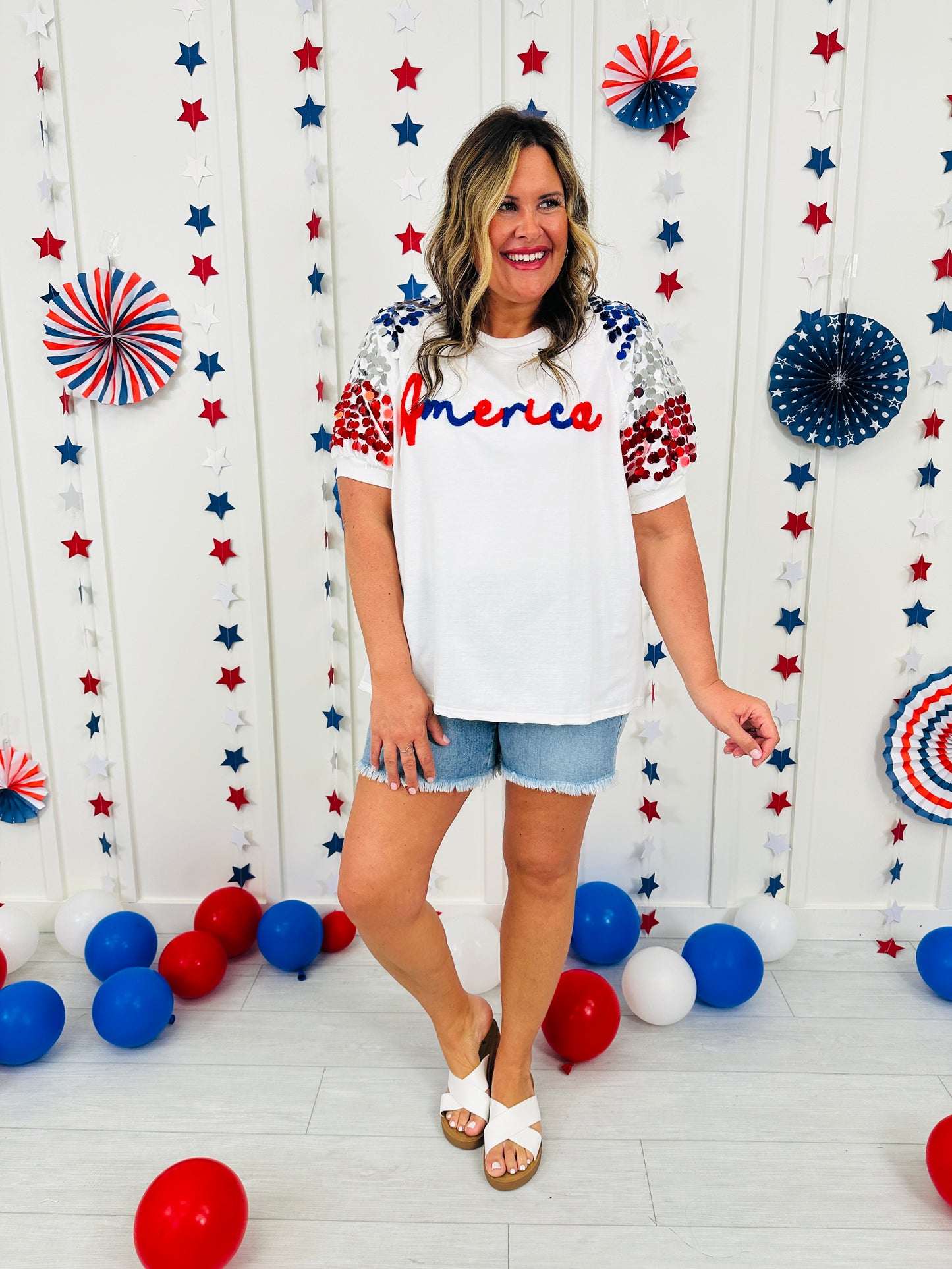 Shimmering Independence Top