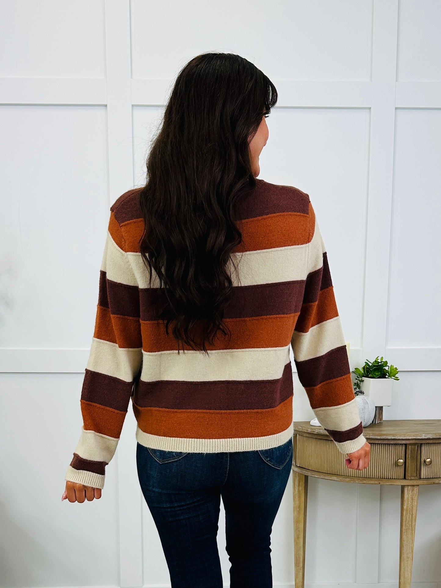 October Mood Cardigan In Brown/Terra Cotta