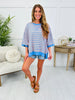 Striped Sweetheart Top In Blue/Orange
