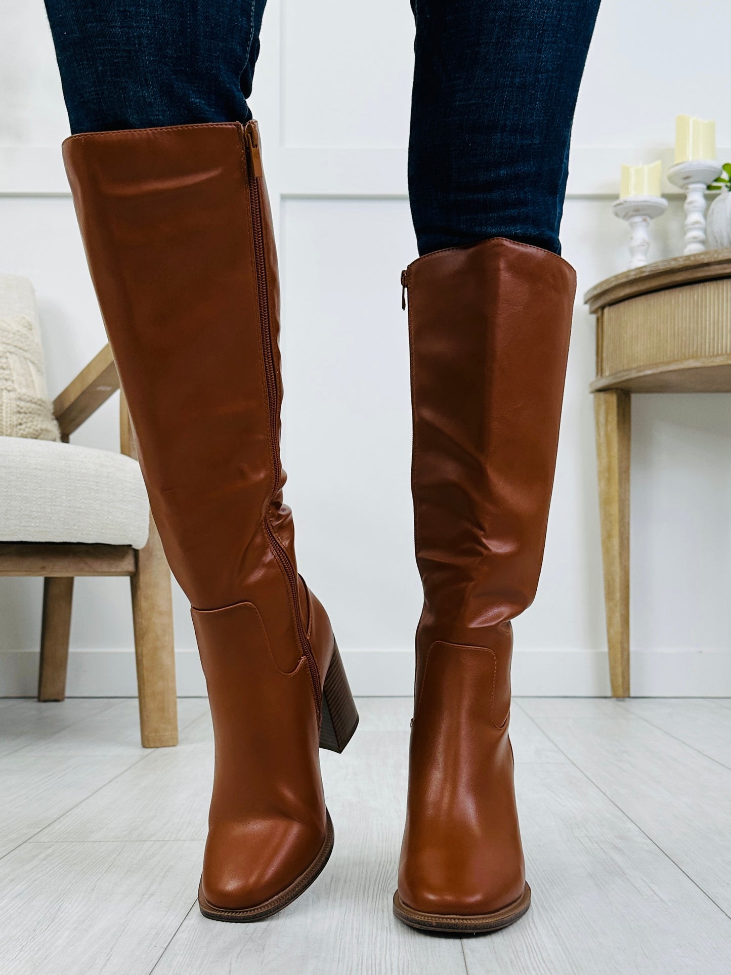 Taking The Long Way Bootie In Cognac