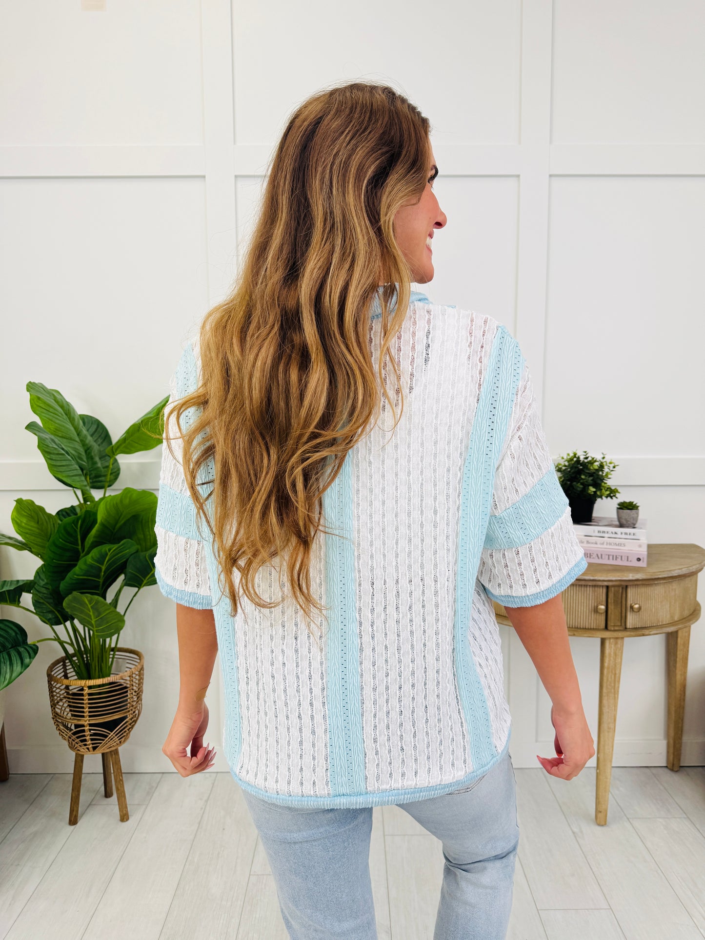 Soft Focus Collared Top In Ivory