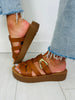 Effortless Edge Sandals In Cognac