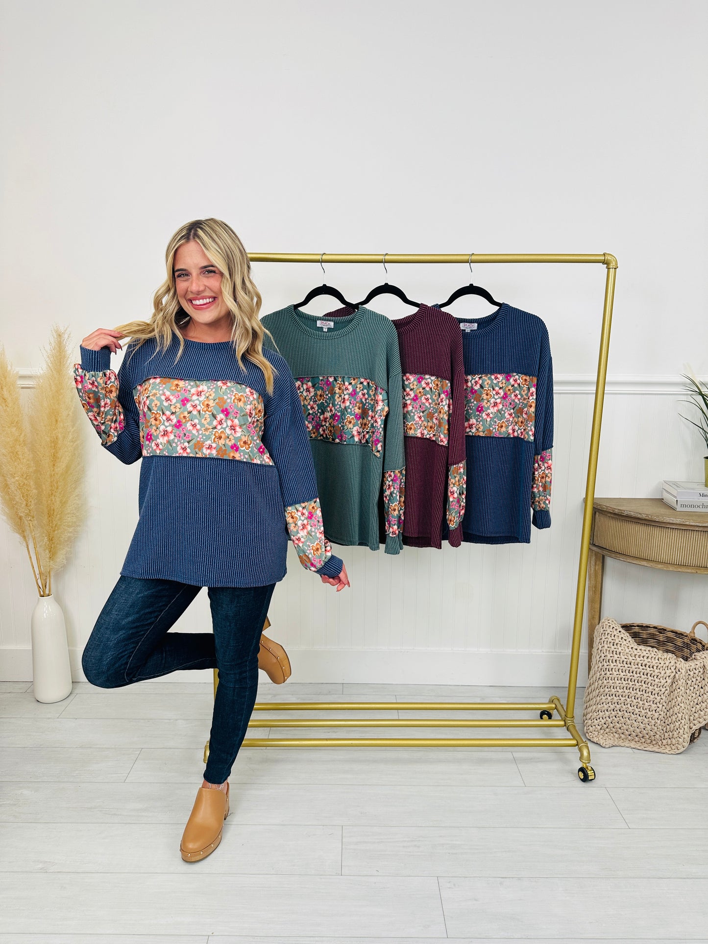 Fall Flowers Top-- Multiple Colors!