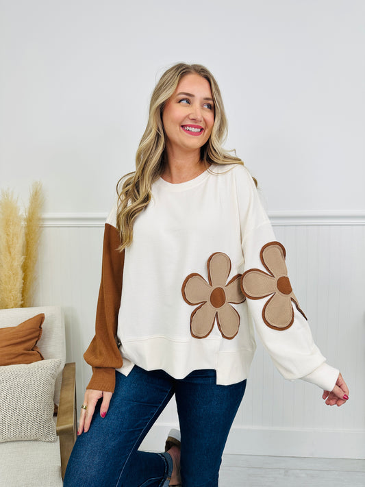 Cider Blossom Pullover in Ivory/Brown
