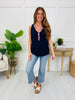 Petal Lined Tank Top In Navy