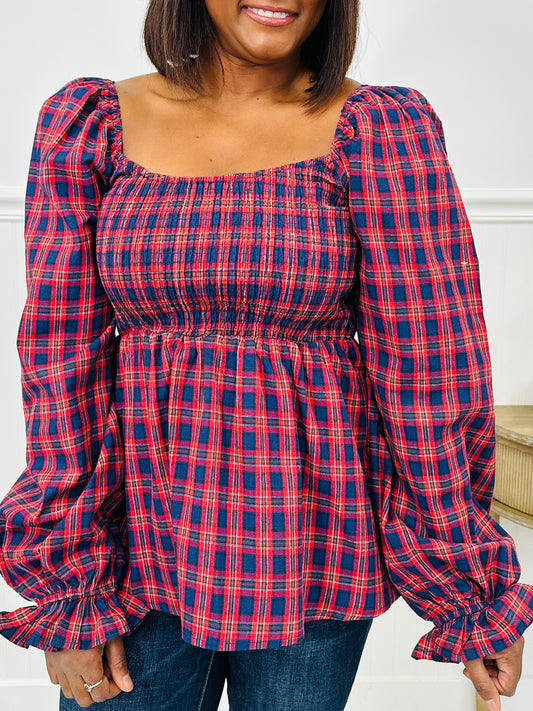 Checked And Charming Top