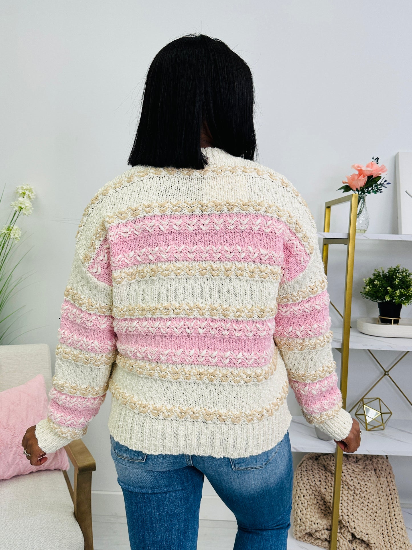 Ever After Knit Sweater in Pink Mix