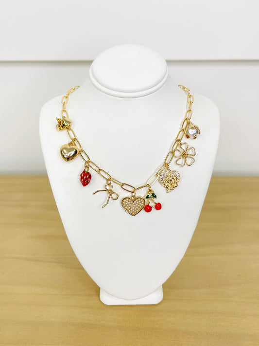 Hearts To Happiness Charm Necklace
