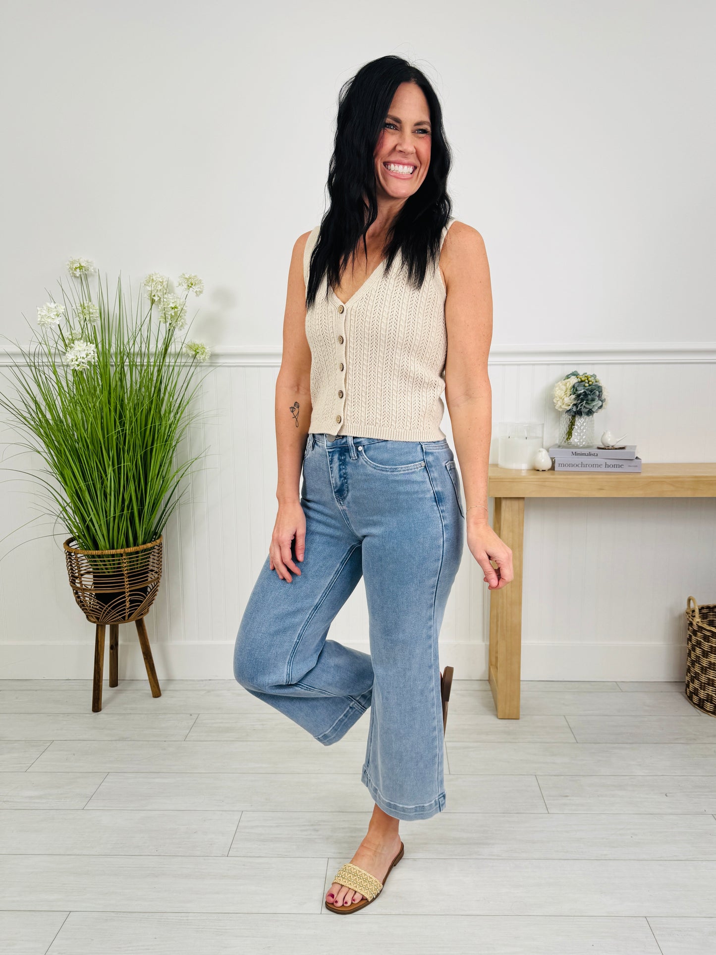 Triple the Comfort Cropped Wide Leg Jeans in Three Inseams