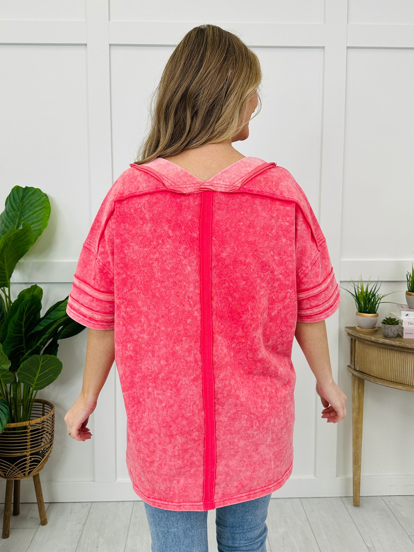 Victorious Comfort Top In Washed Coral