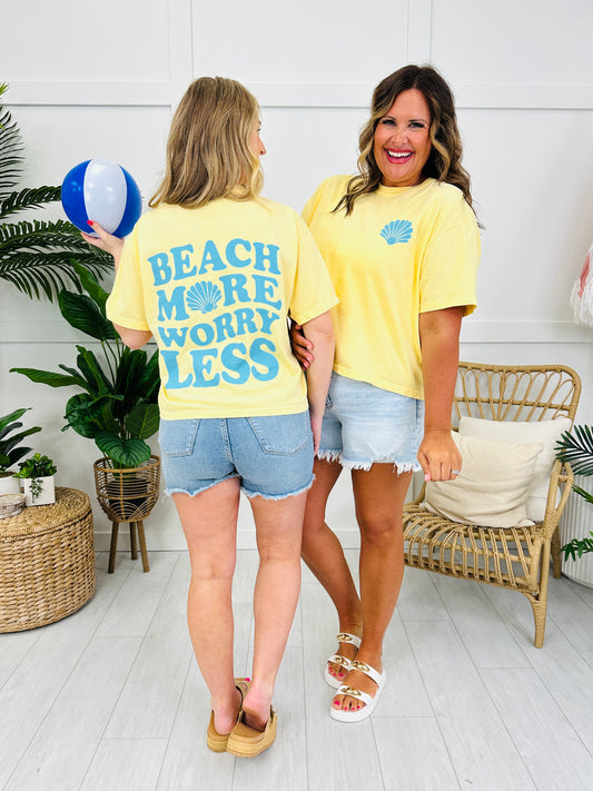Beach More Worry Less Boxy Graphic Tee