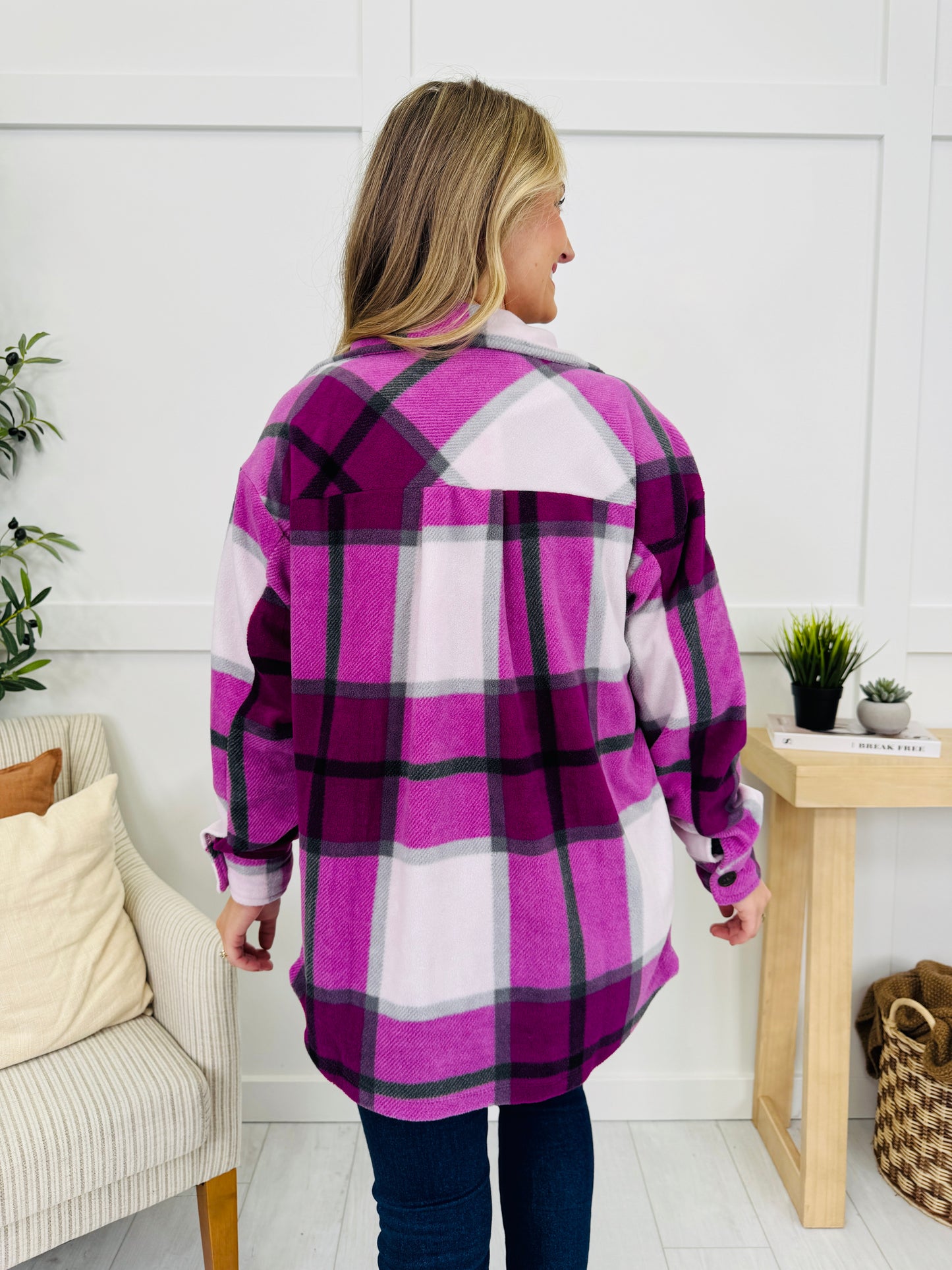 Rustic Runway Shacket in Lt Plum