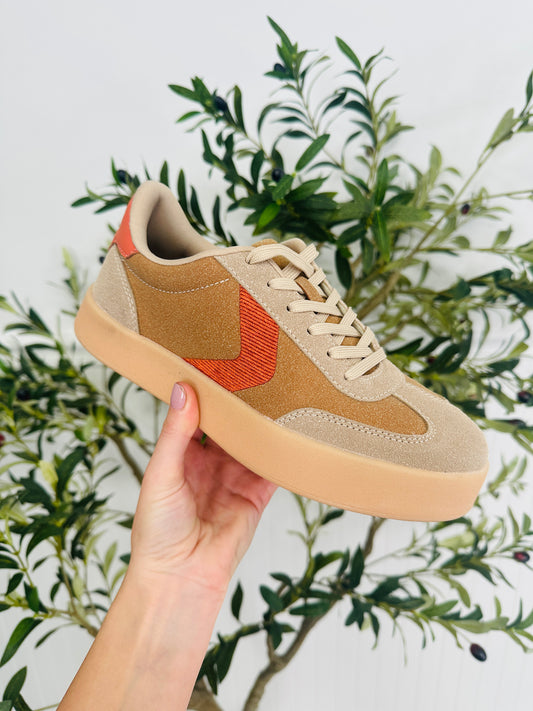 Made You Move Sneakers in Camel/Orange