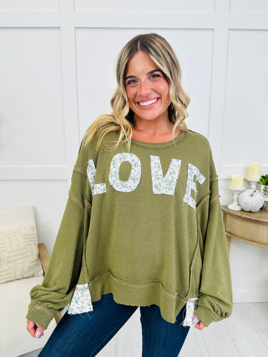 Love Over Everything Sweatshirt in Dried Olive