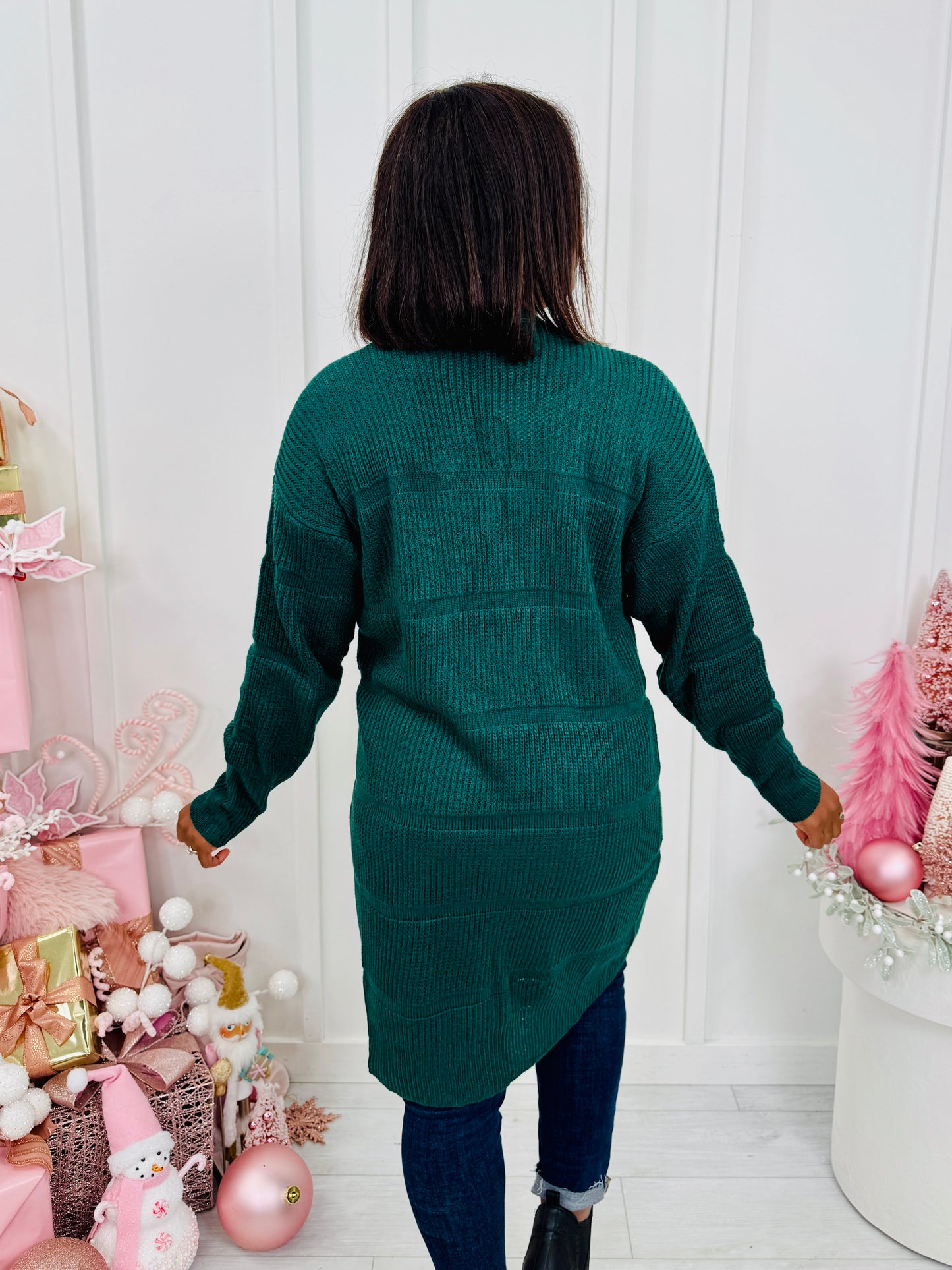 Pockets Full Of Calm Cardigan in Hunter Green