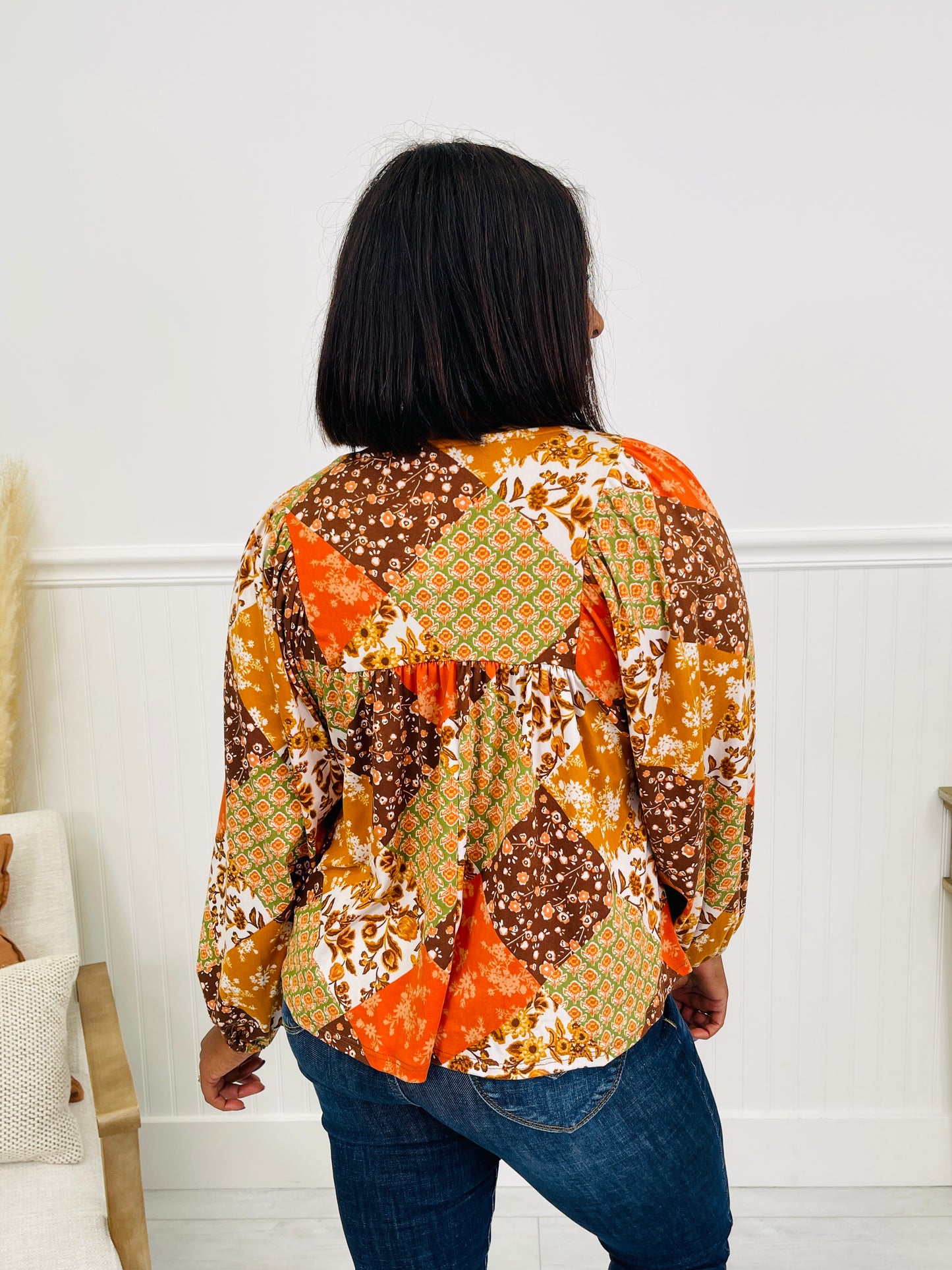 Cider Bloom Top in Rust/Sepia