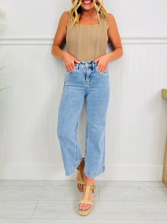 Triple the Comfort Cropped Wide Leg Jeans in Three Inseams