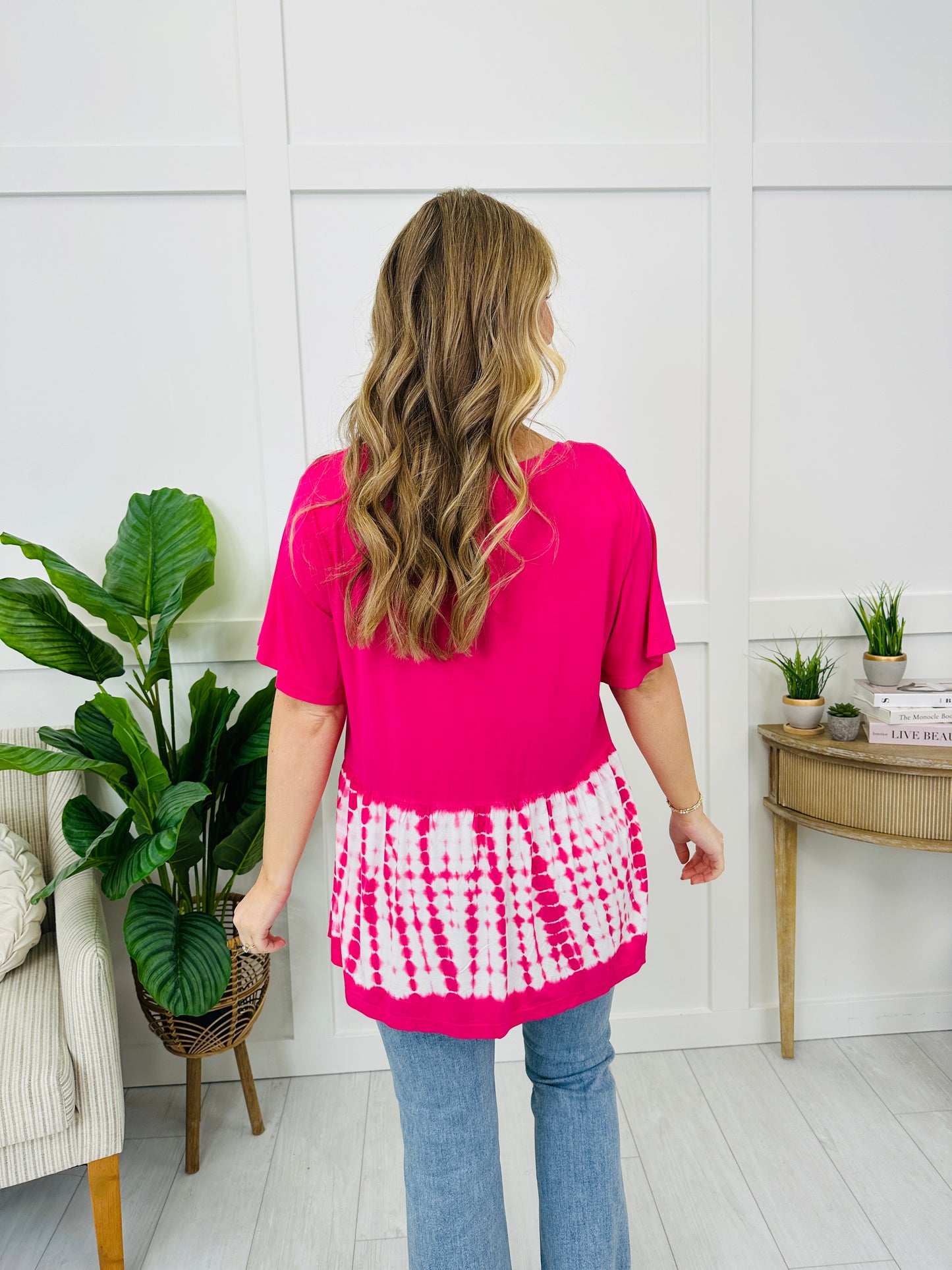 Drift & Dye Top In Fuchsia