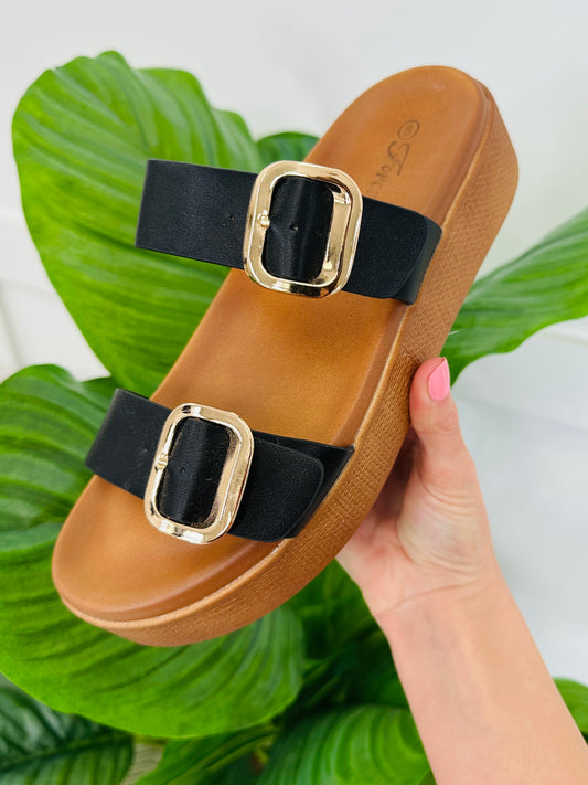 Buckled Babe Sandals In Black
