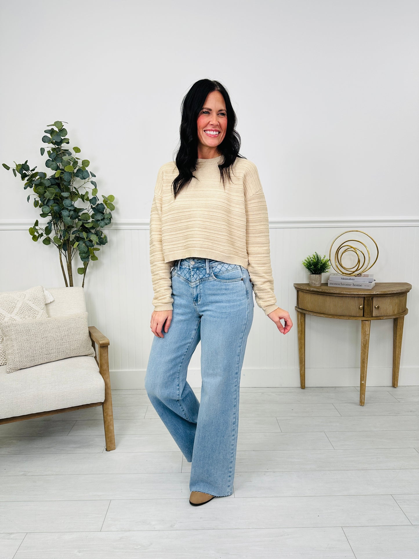 Judy Blue Stitched In Time Retro Wide Leg Jeans