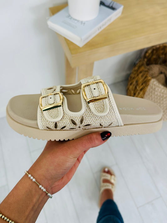 Buckled In Beauty Sandals in Ivory