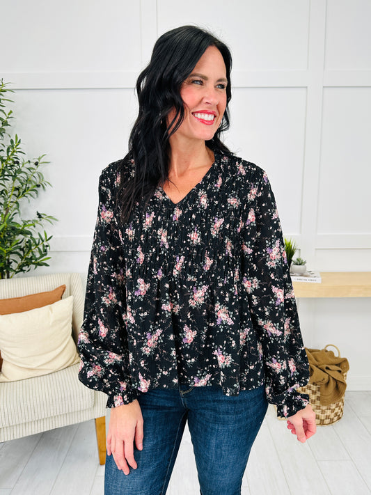 Among The Petals Top In Black
