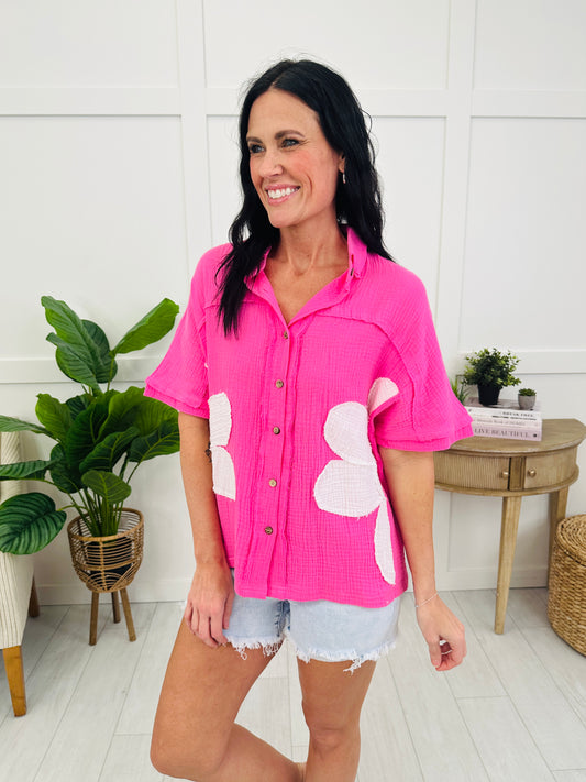 Coastal Petal Top In Pink