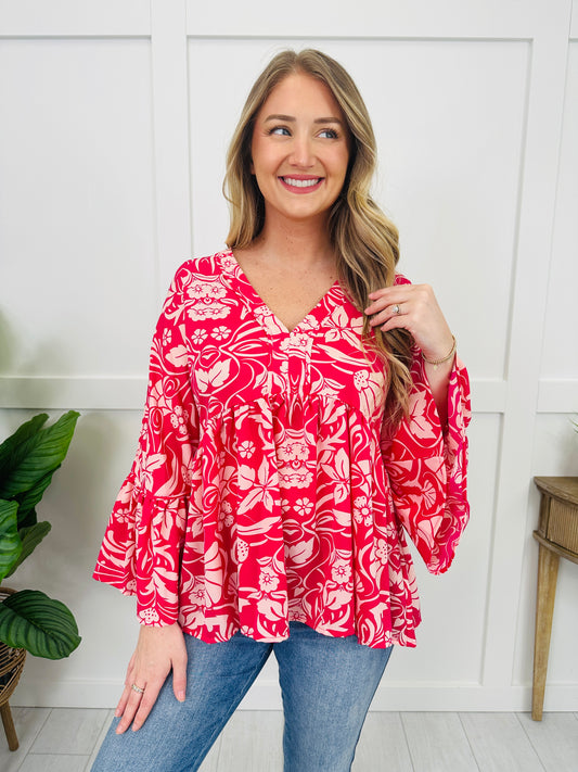 Darling Details Top in Magenta