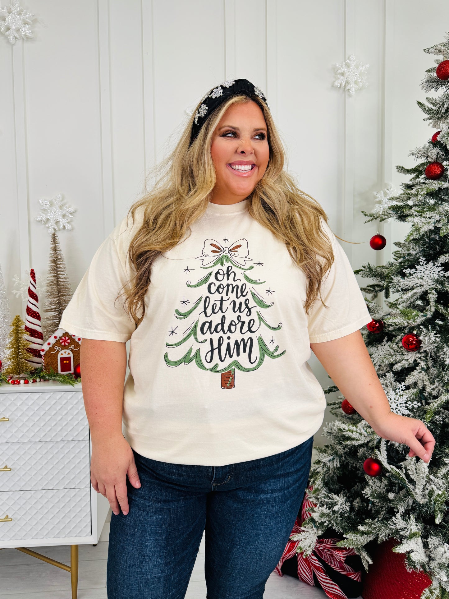 Oh Come Let Us Adore Him Graphic Tee