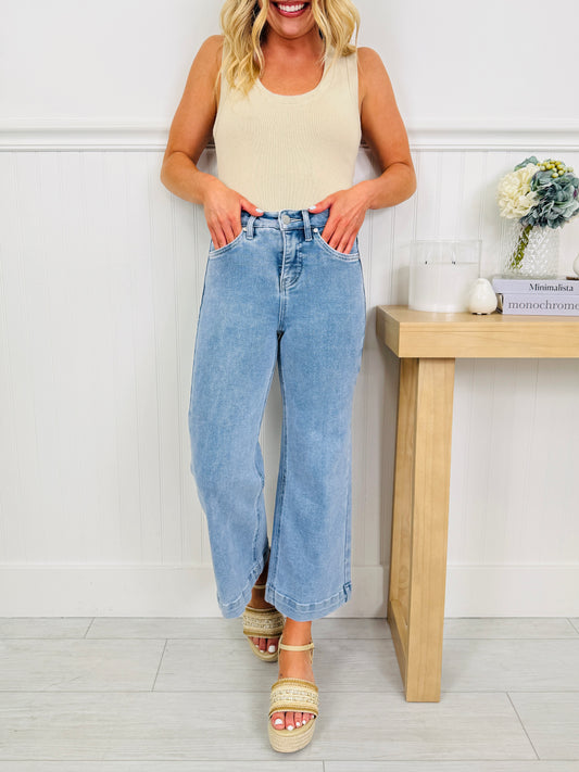 Triple the Comfort Cropped Wide Leg Jeans in Three Inseams