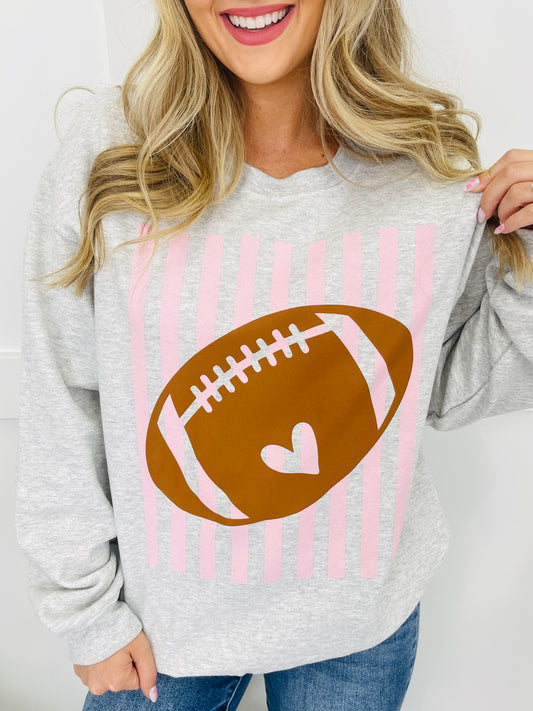 Football Stripes Graphic Crewneck Sweatshirt