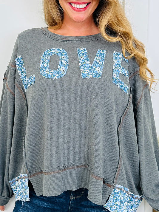 Love Over Everything Sweatshirt in Charcoal